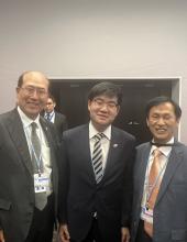 Commissioner Cho, United Nations International Maritime Organization Secretary-General Kitack Lim and  Ministry of Oceans and Fisheries of the Republic of Korea, Deputy Minister for Marine Policy Song Myeong-dal